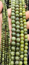 Natural Canadian Green Jade 4mm 6mm 8mm 10mm  12mm  Round Ball Disco Bea... - €4,28 EUR
