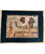 African Elephant Artwork Wood on Fabric - £2.83 GBP