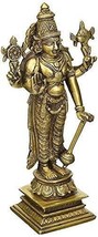 Lord Vishnu The Sustainer of Universe Brass Statue Height 8 Inches - £56.52 GBP