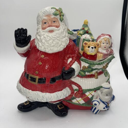 Fitz and Floyd "Remembering Santa" Christmas Santa Claus Cookie Jar 2004 - $79.20