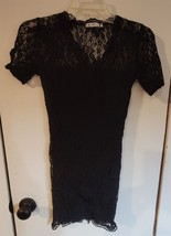 Womens M S.Y.L. Black Lace Short Sleeve Dress - $10.89
