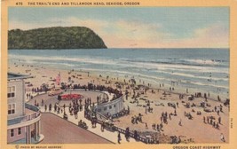 Seaside Oregon OR The Trail&#39;s End and Tillamook Head Seaside Beach Postcard D50 - £2.36 GBP
