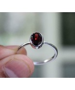 Sterling Silver Garnet Ring 1.6 Ct Garnet Ring Natural Garnet Ring Janua... - £27.25 GBP