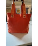 Orange Shopper Tote Beach Bag Floral Lining Lancome - $19.05 CAD