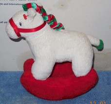2006 Ty Pluffies Pretty Pony Christmas Rocking Horse Stuffed Animal Plush Toy - £7.65 GBP