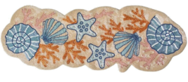 Shells Starfish Ocean Nautical Beaded Table Runner 36x14&quot; Beach Summer H... - £87.19 GBP