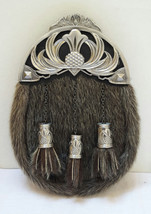 Scottish Kilt Original Seal Skin Dress Sporran Antique Enamel CROWN Cantel - $2,079.00 MXN