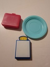 Lot Of 3 Vintage Barbie Items Suitcase Weight Scale Plate - £12.57 GBP