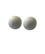 Vintage White Dome Stud Earrings Minimalist Glossy Round Earrings 0.75” - $12.60