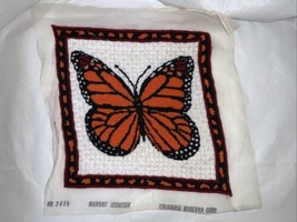 Completed Monarch Butterfly #2459 Columbia Minerva Needlepoint Canvas - $39.59