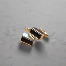 Vintage Gold Tone Black Stone Cufflinks - $17.82