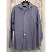 Tommy Hilfiger Shirt Mens Size 15.5 33/32 Purple Gingham Supima Slim Fit... - £10.95 GBP