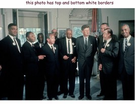 MARTIN LUTHER KING JR &amp; JOHN F KENNEDY AT WHITE HOUSE AUGUST 1963 PHOTO - $8.90