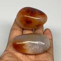 157.7g, 2&quot;-2.3&quot;, 2pcs, Small Red Carnelian Palm-Stone Gem Crystal Polished,B2847 - £10.23 GBP