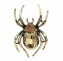 Vintage Look Gold Plated Golden Spider Brooch Suit Coat Broach Collar Pin B48OF - $20.24