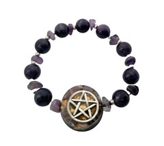 Amethyst Orgone Bracelet Pentagram Communication Psychic Abilities  Prot... - $36.26