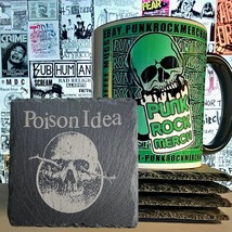 Poison Idea Laser Engraved  Slate Coaster 4&quot;x4&quot; Punk Rock - $12.00