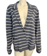 NWT Talbots Plus Blue w White Stripes Knit One Button Blazer Size 3X - €65,05 EUR