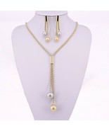 18k Layered real Gold Filled Necklace &amp; Earrings Set 2 Tones - $276.42 MXN
