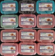 Plastic Snack Containers w/Lock Top Lids 6/Pk, Select: Mixed Colors or Pink - £7.11 GBP+