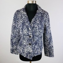 Joan Rivers Womens Medium M Animal Print Blazer Jacket Work Job Career - £16.36 GBP