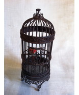 Miniature Bird Cage with Parrot - £35.77 GBP