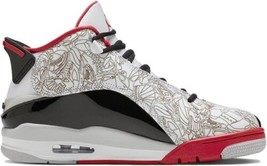 Jordan Mens Dub Zero Basketball Shoes, 10.5, White/True Red-Black - £127.50 GBP
