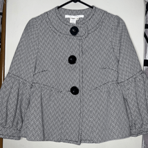 Vintage Black and White Patterned Jacket by Max Studio - £14.64 GBP