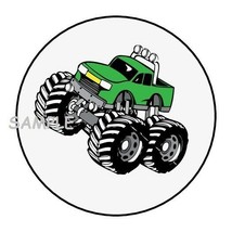 30 Monster Truck Birthday Party Envelope Seals Labels Stickers 1.5&quot; Round Favors - £5.98 GBP