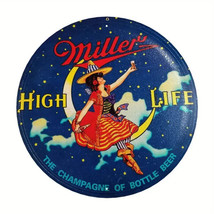 Miller High Life Beer Vintage Style Novelty 12&quot; Round Metal Sign NEW! - £9.40 GBP