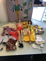 1961 Vintage Barbie & Ken Case, 1960 Ken, TNT Barbie Clone & Labeled Clothes - $197.99