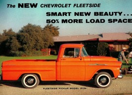 Vtg Advertising Postcard Chevrolet Fleetside Model 3134 Oversize 5 1/8&quot; x 8 1/4&quot; - £8.21 GBP