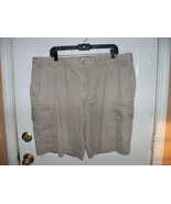 IZOD Chino Khaki Plain Front Shorts 100% Cotton Twill Size 42 Men&#39;s EUC - $23.75