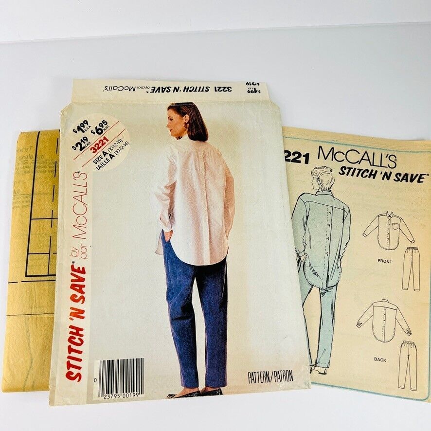 Vtg McCalls Sewing Pattern Womens 1980s Button Down Back And Front Blouse 3221 - $14.99