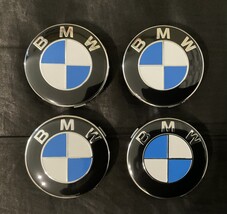 4x BMW 68mm Wheel Centre Round Caps Blue White Black Grey - $26.80