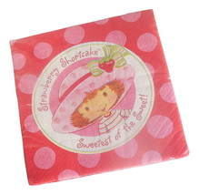 Strawberry Shortcake Girl Party Napkins Red Pink Polka Dot Sweetest of the Sweet - £6.33 GBP