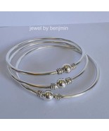 Set of 3 Solid 925 Sterling Silver Bangles For Women, Handmade Silver Ba... - $1,094.01 MXN