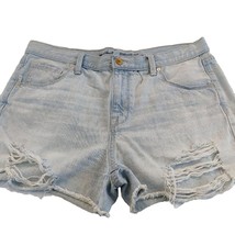 MOSSIMO Women&#39;s Boyfriend Midi Distressed Cut Off Denim Jean Shorts Size 10 - £11.26 GBP