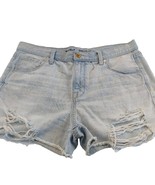 MOSSIMO Women&#39;s Boyfriend Midi Distressed Cut Off Denim Jean Shorts Size 10 - £11.35 GBP