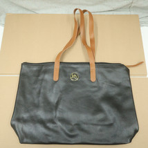 Joy &amp; Iman Womens Genuine Leather Large Satchel Purse Handbag Black Tote - £23.89 GBP