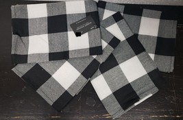 Set Of 4 Same Fabric Napkins (18&quot;x18&quot;) Black &amp; White Checkered,Robert Stanley,Hl - £14.23 GBP
