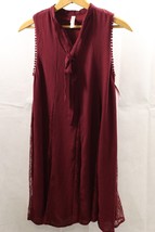 XHILARATION Women Dress Tie Neck Sleeveless Lace Insert Lined Wine Size S - $13.85