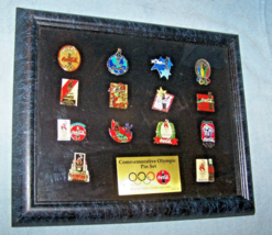 Framed Vintage 1996 Coca Cola Coke Atlantic Summer Olympics Pins-14 - £15.44 GBP