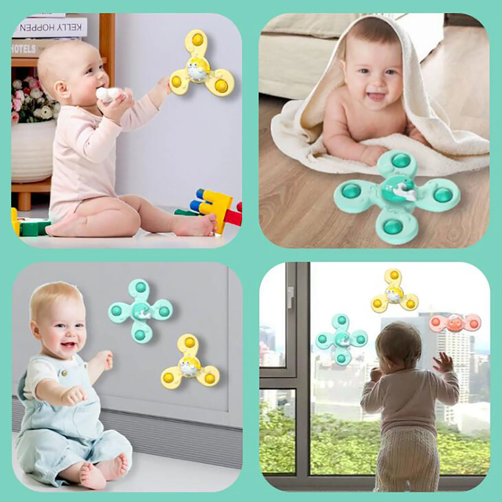 Game Fun Play Toys 3pcs Montessori Rotating Game Fun Play Toys Baby Bath Spinnin - £22.98 GBP