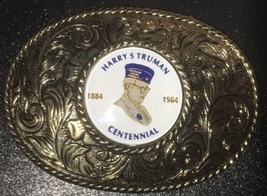 Vtg Harry S Truman Independence Missouri Commemorative Belt Buckle Centennial - £9.78 GBP