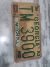 Vintage 1983 Georgia Mitchell County License Plate TM 3900 Expired - £19.46 GBP