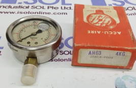 ACCU-AIRE 25KL4-P60X AH63 Pressure Gauge Max 4 Kg/cm2 60 psi NEW - $132.87