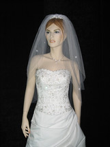 2T 2 Tier White Bridal Fingertip Swarovski Crystal Wedding Dress Tiara V... - £7.98 GBP