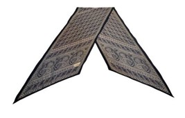 Echo Blue White Paisley Scarf Oblong Pointed End Cut 60&quot;x12&quot; - $12.99