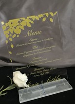 Gold Acrylic Wedding Menu Cards with Stand Base,10pcs Custom Party Menu ... - €27,99 EUR+